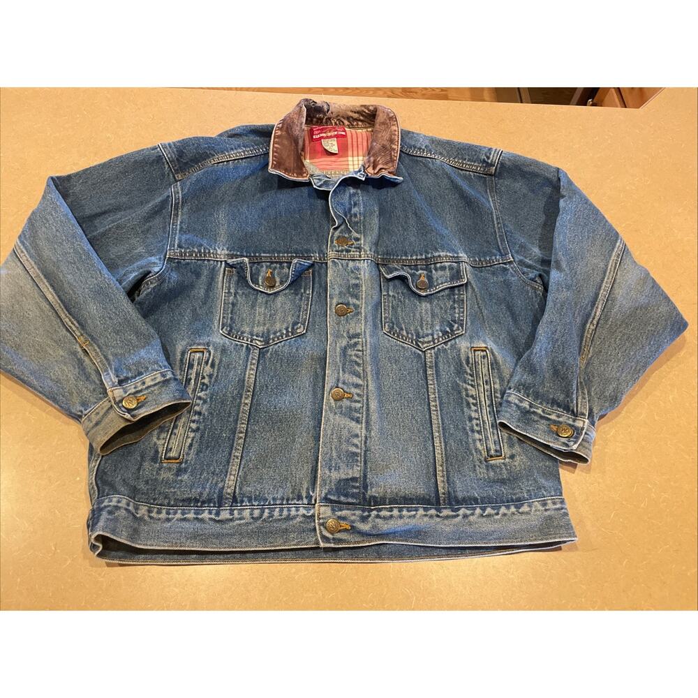 XL Vintage Marlboro Country Store Denim Jean Jacket Western Trucker Flannel Y2K